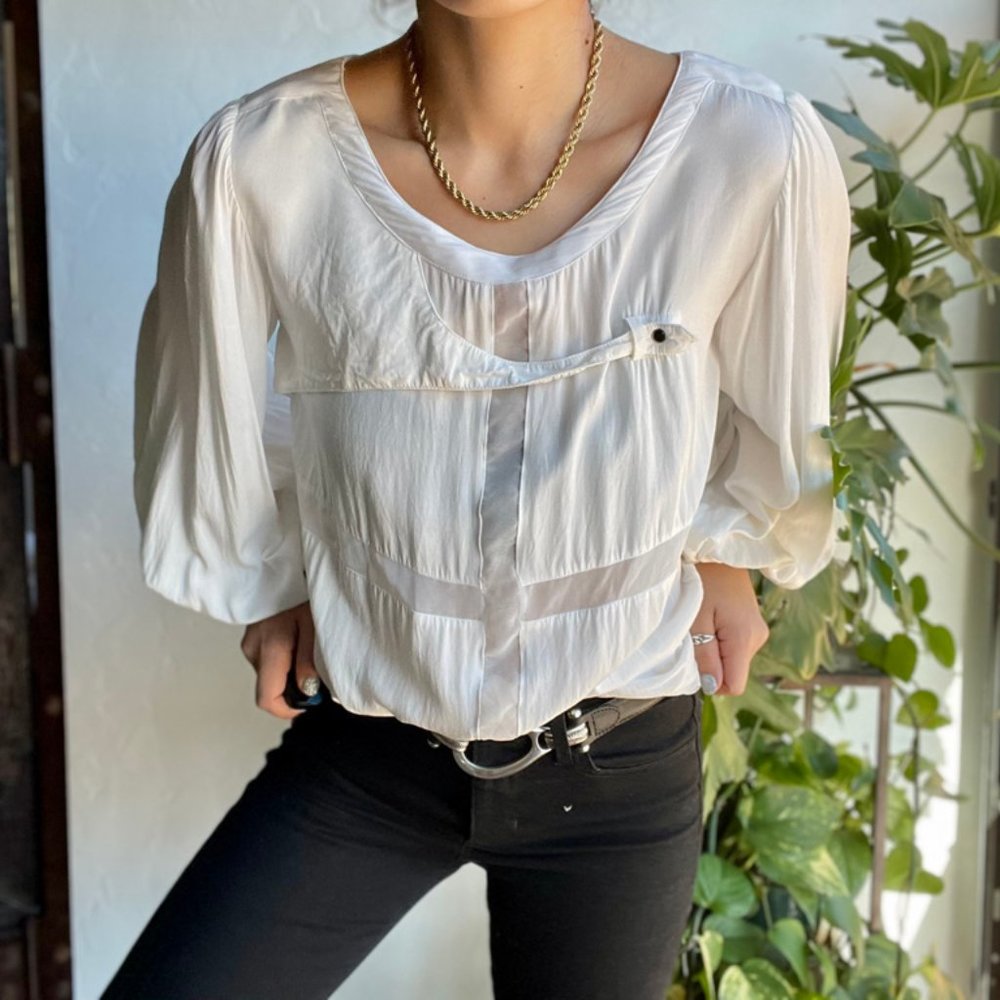 Blessed Are The Meek | Flowy White Blouse